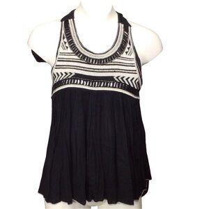 Hollister Monochrome Beaded Geometric Tank Top